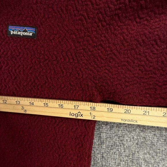Patagonia Wool Polyester Blend Fleece Jacket Small Red 1/4 Zip Logo Woolyester - Picture 7 of 14